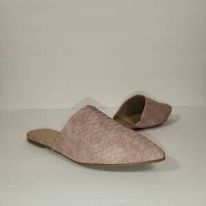 CCOCCI Mule Flats Women 8 ISABELLA Dusty Pink Lilac Textured Mermaid Boho Pastel